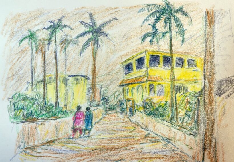 street amd palms by Ken Smyth